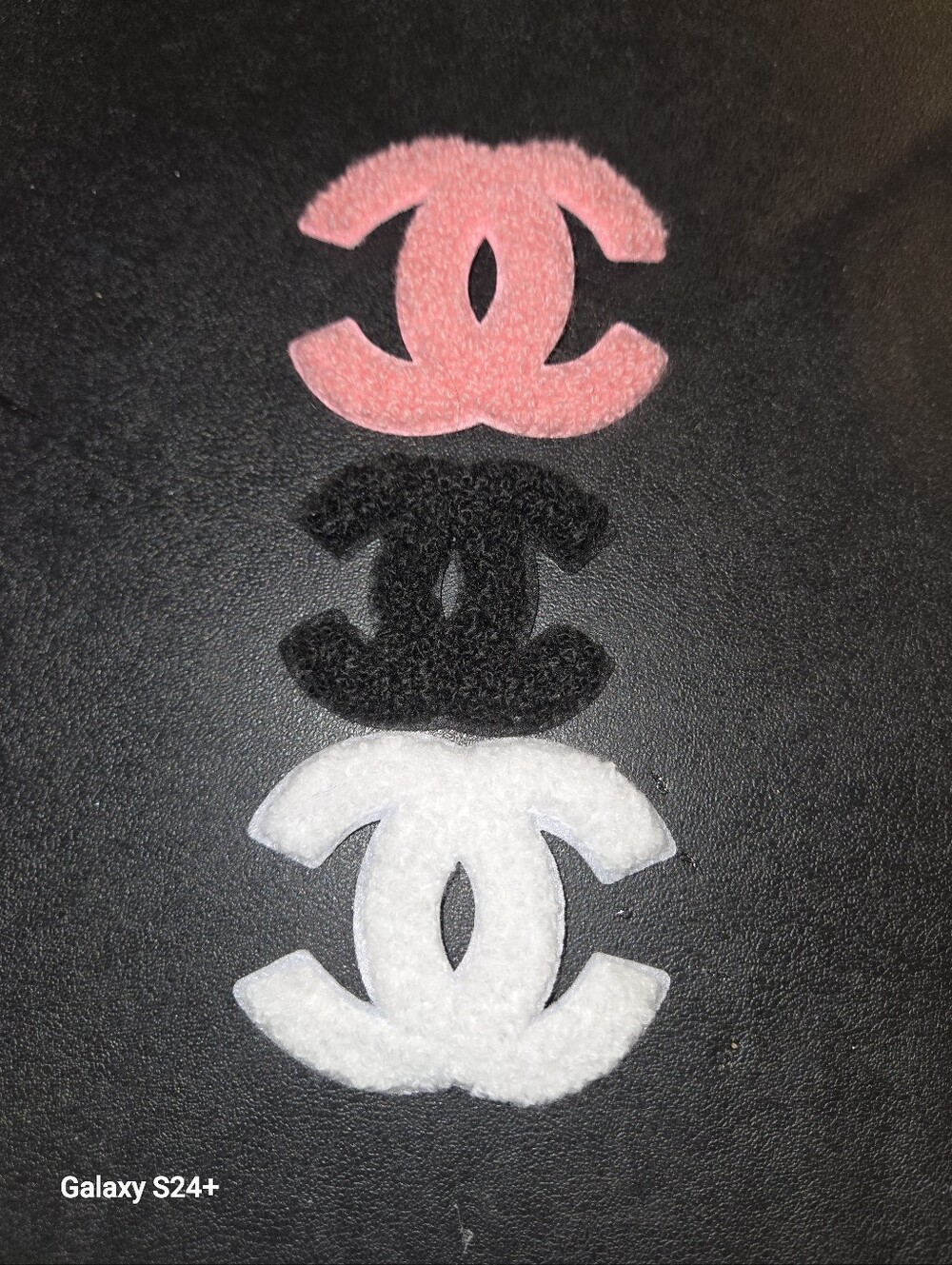 💕FASHION 3 PIECES IRON ON PATCHES PINK BLACK WHITE